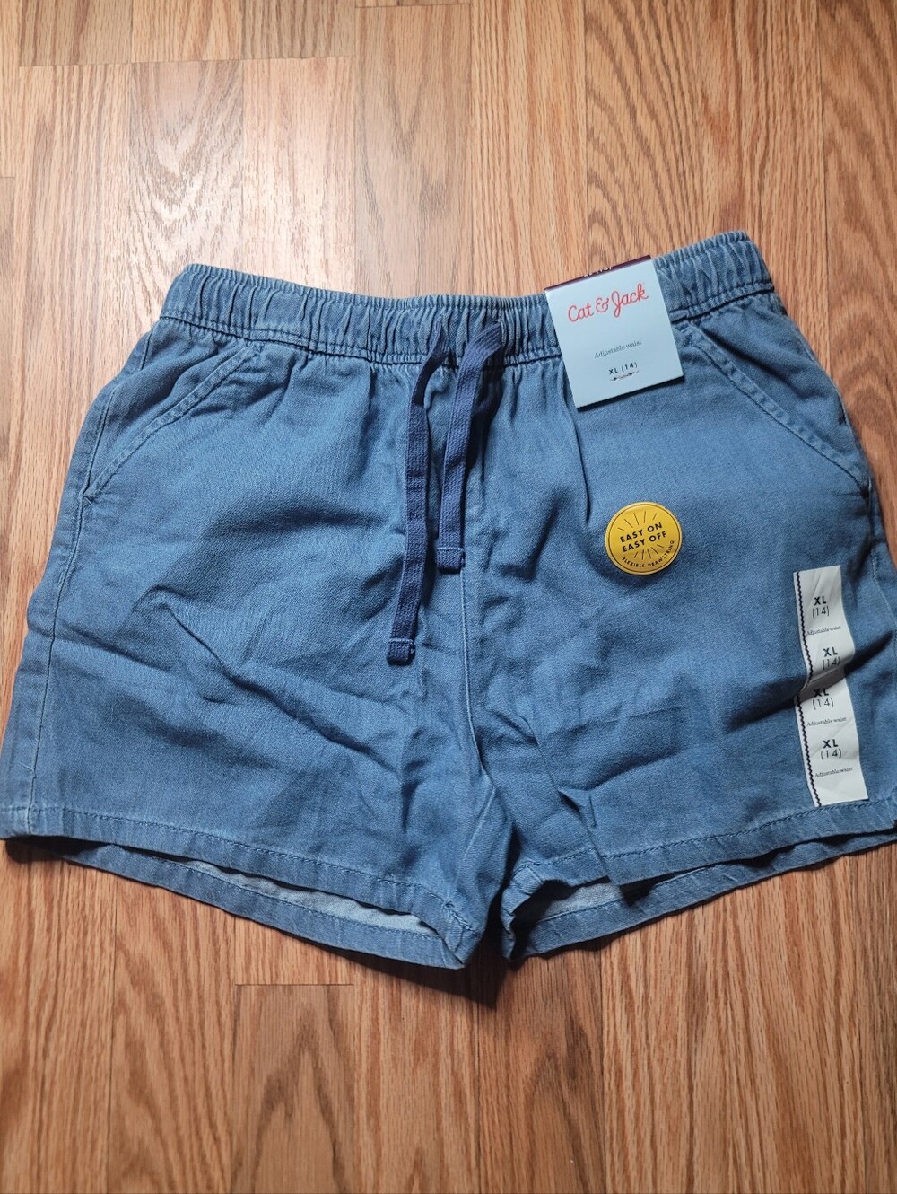 Cat & Jack Light Blue Girls Drawstring Shorts XL (14)